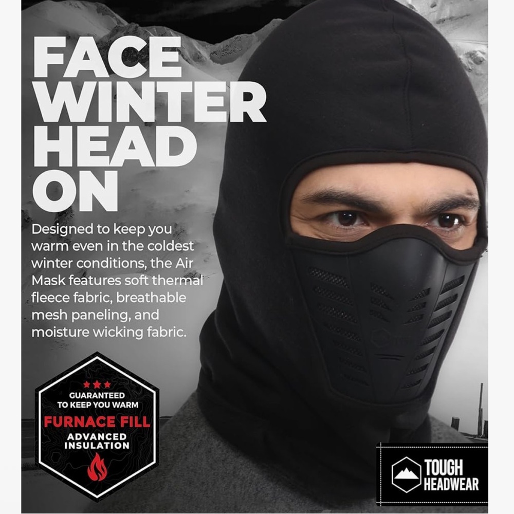 Tough Headwear Heavy Duty Balaclava Ski Mask with Headpiece Motorcycle Face Mask